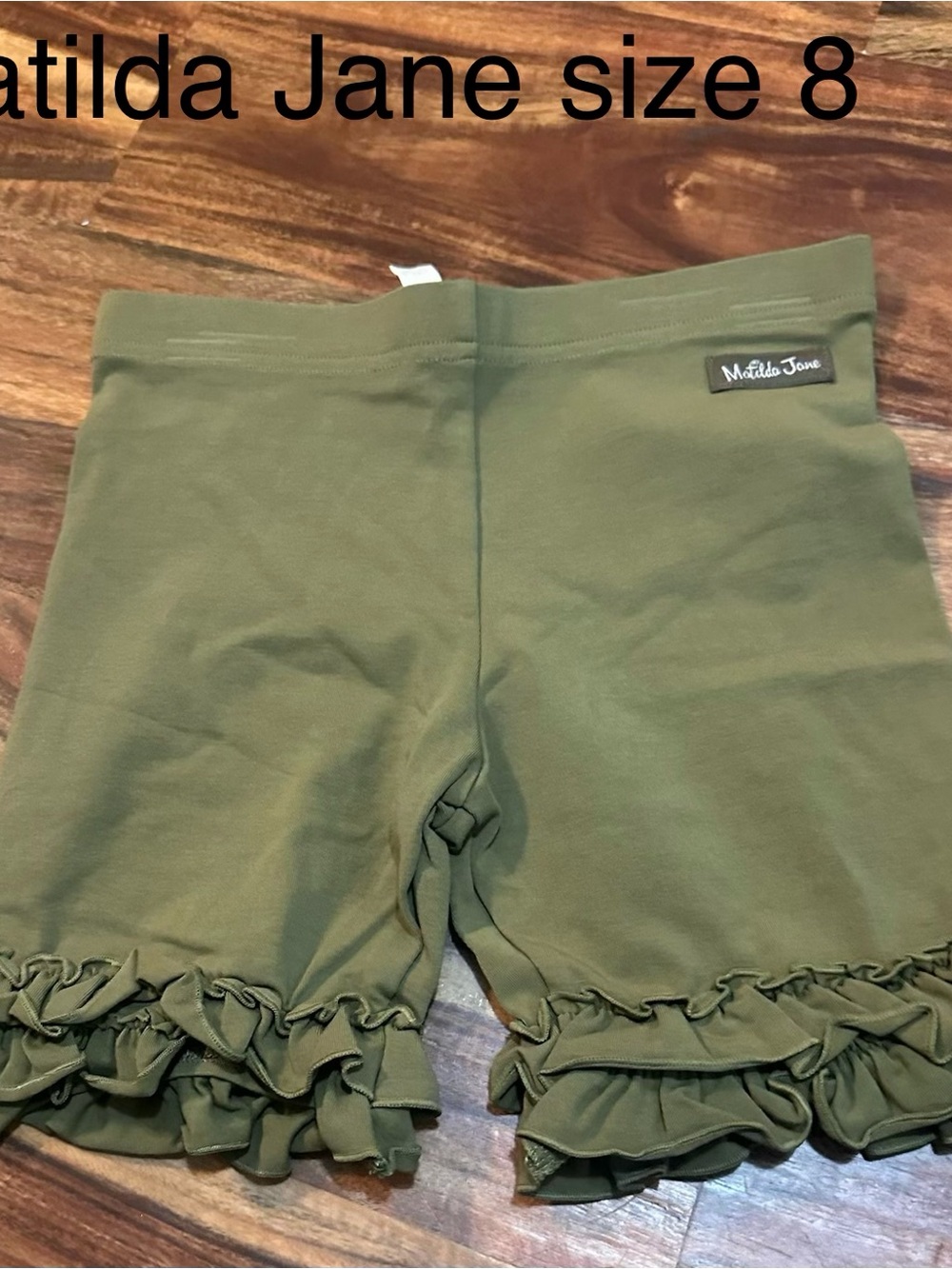 Matilda Jane Olive Ruffle Shorts size 8